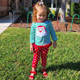 Girls Christmas Holiday Santa Tunic & Red Pants Outfit:
