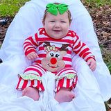 Baby/Toddler Girls Christmas Rudolf Reindeer Holiday Romper