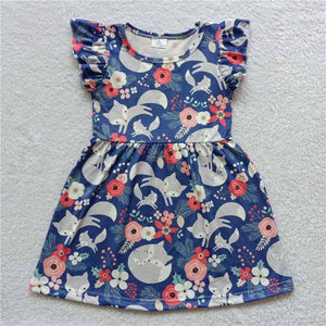 Baby Girls Fall Fox Flutter Sleeve Pearl Dresses