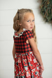 Kids Christmas Holiday Puppy Dog Ruffle Lounge Play Gown