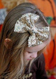 Fancy Sequin Hair Bow: Black