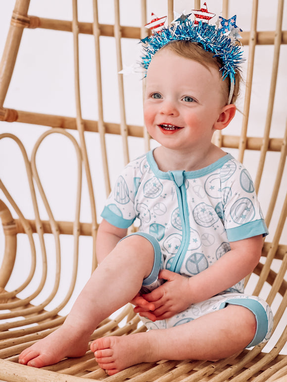 Star Spangled Smiles Shorty Romper