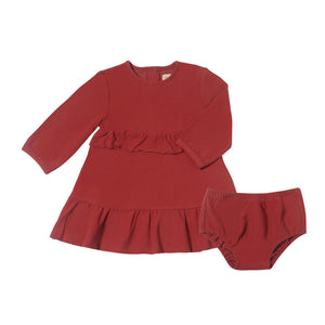 Ettie + H Rusty Mauve Ruffle Dress