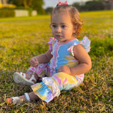 Pastel Tie Dye Baby Girls Spring Romper Easter Kids Clothes: 3-6 Mo