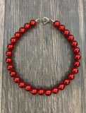 Red Solid Chunky Bead Necklace