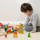 Tiny Land® Wooden Track Trains 55 Pcs