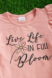 LIVE LIFE IN FULL BLOOM" ANGEL SLEEVE TOP