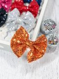 Fancy Sequin Hair Bow: Black