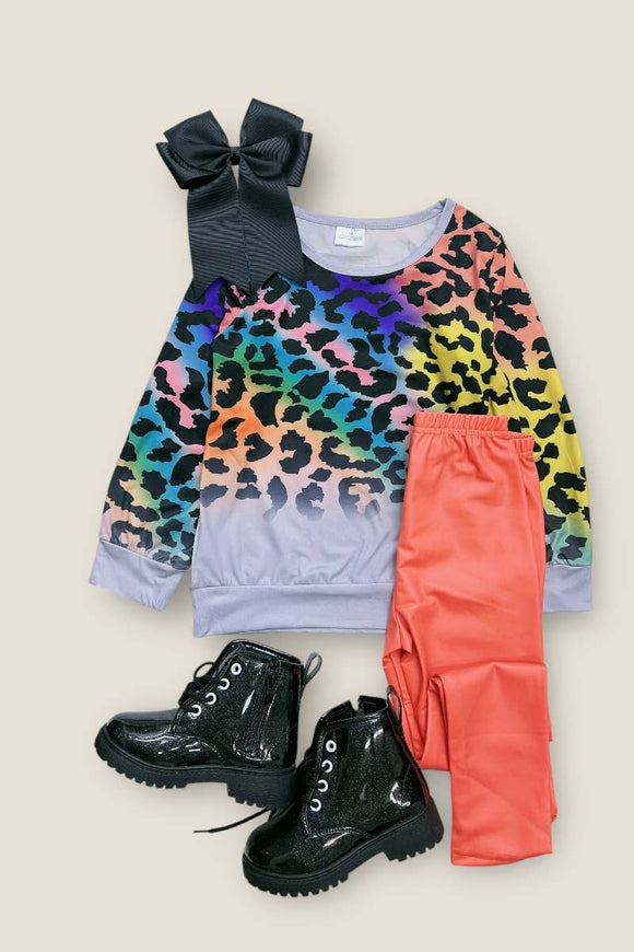 (GIRLS).Tie dye animal printed top