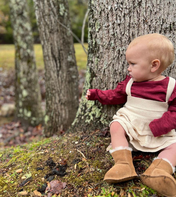 Vignette Knit Ruffle Butt Romper