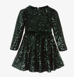 Abel & Lula Girls Green Sequin Dress