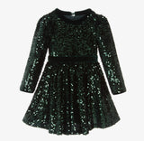 Abel & Lula Girls Green Sequin Dress