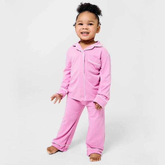 Magnetic Me mauve RightFit™ magnetic classic with a twist kids pajama set