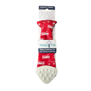 Tasty Tie Teether, Crinkle Toy, Baby Boy Gift (Firetruck)