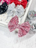 Fancy Sequin Hair Bow: Black