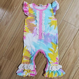 Pastel Tie Dye Baby Girls Spring Romper Easter Kids Clothes: 3-6 Mo