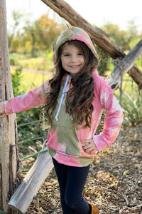 GIRLS MULTI-COLOR TIE DYE HOODIE SWEATERS