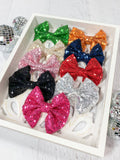 Fancy Sequin Hair Bow: Black