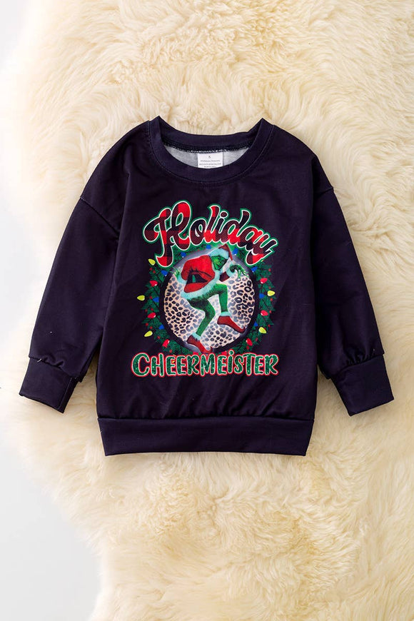 Black Cheermeister graphic sweater