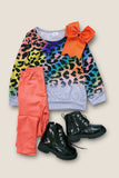 (GIRLS).Tie dye animal printed top