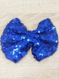 Fancy Sequin Hair Bow: Black