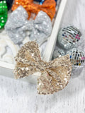 Fancy Sequin Hair Bow: Black