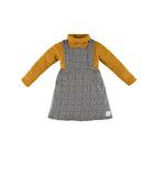 Houndstooth dress w/ Mustard Sweater