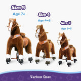 PonyCycle Large Ride On Horse Toy - Brown