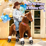 PonyCycle Large Ride On Horse Toy - Brown