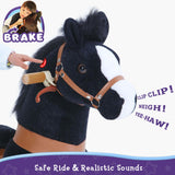 PonyCycle Large Ride On Horse Toy - Black