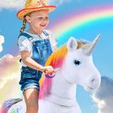 Unicorn Ride On Toy for Age 3-5 Rainbow Model X