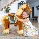 Horse Ride On Toy for Age 4-8 Brown Model X