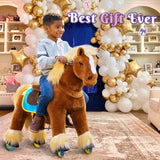 Horse Ride On Toy for Age 4-8 Brown Model X