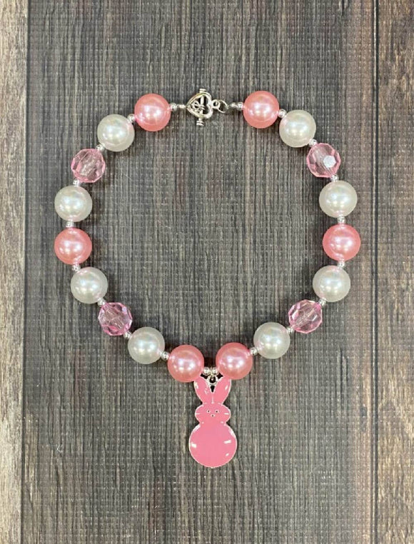 Easter Bunny Chunky Bead Necklace