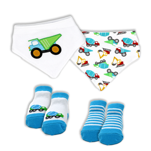 Truck Theme Bib & Two-Pair Socks Set