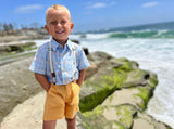 Boys Gauze Mustard Shorts